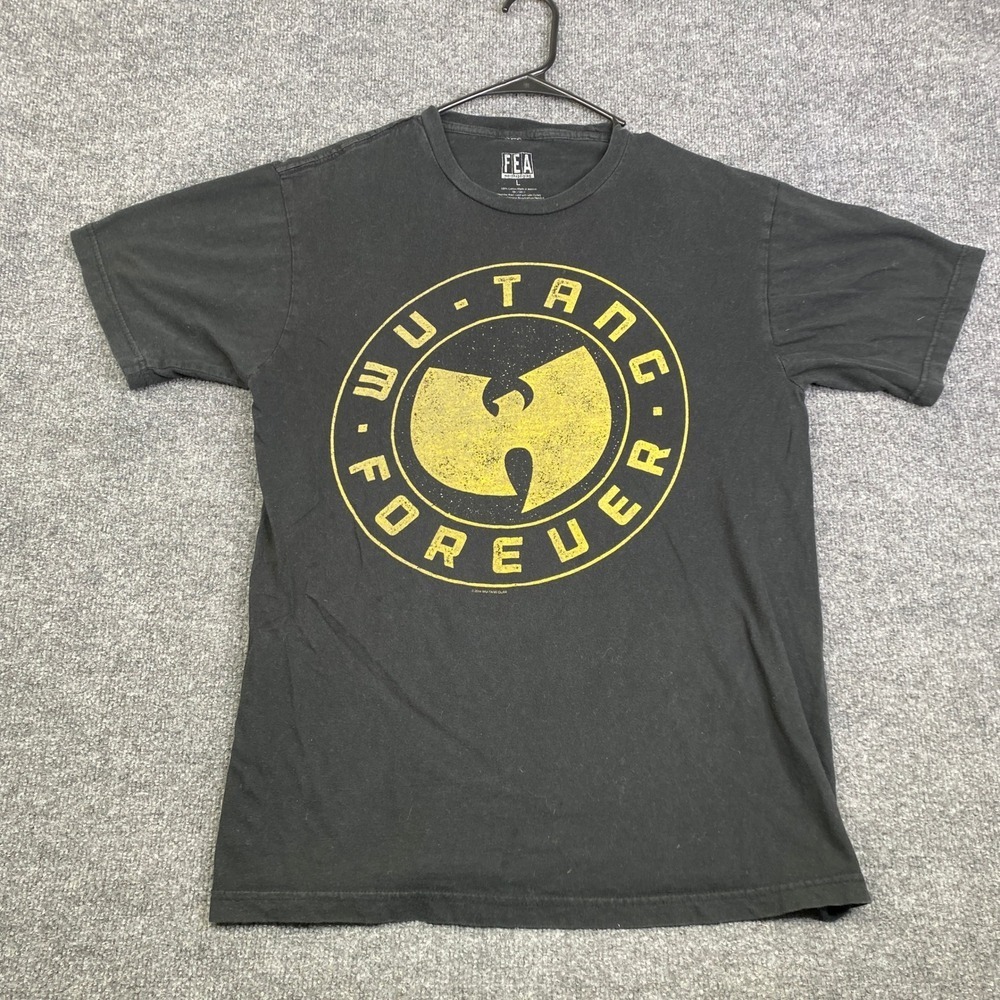 Wu-Tang Clan Forever T-Shirt Mens Large Black Yellow Graphic Hip Hop FEA 2014